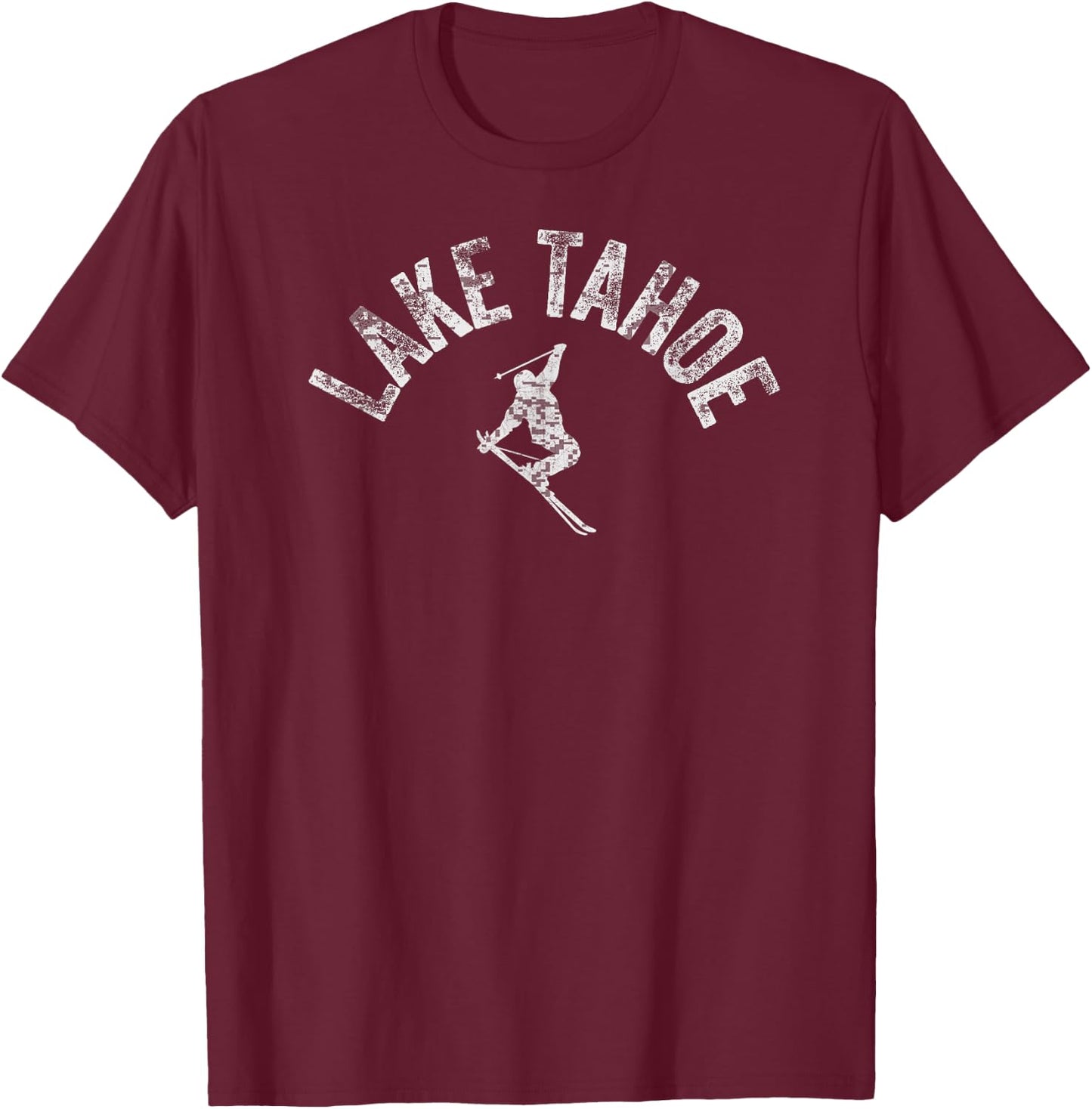 Ski Lake Tahoe CA Alpine Ski Vintage Ski Tahoe CA Pro Skiing T-Shirt - T-Shirt | Maroon