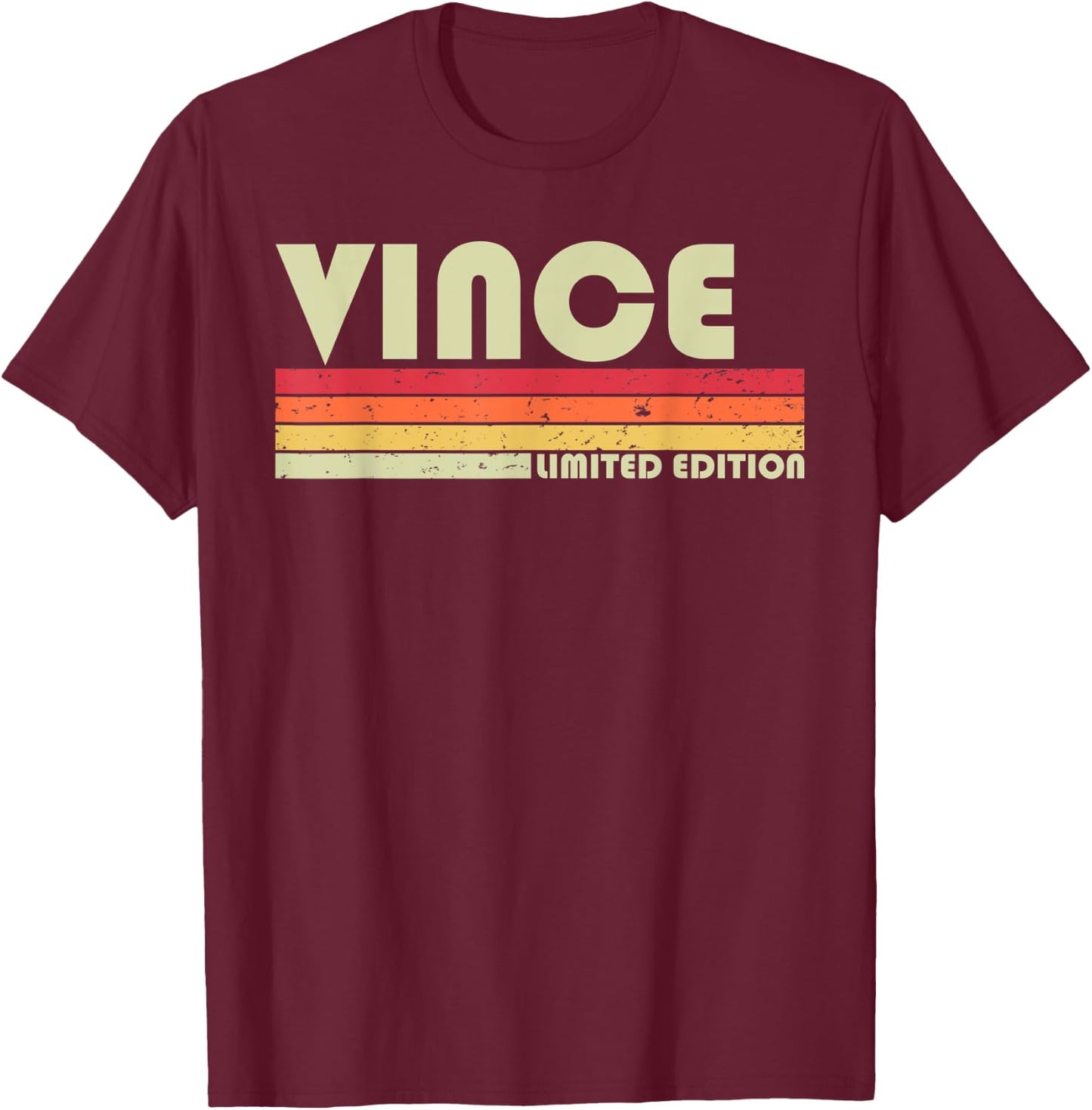 VINCE Gift Name Personalized Funny Retro Vintage Birthday T-Shirt - T-Shirt | Maroon