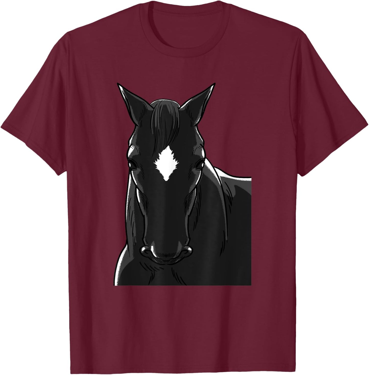 Black Stallion Horse Colt Horseback Riding Owner Gift T-Shirt - T-Shirt | Maroon
