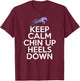 Keep Calm Chin Up Heels Down Funny Horse Equestrian Riding T-Shirt - T-Shirt | Maroon