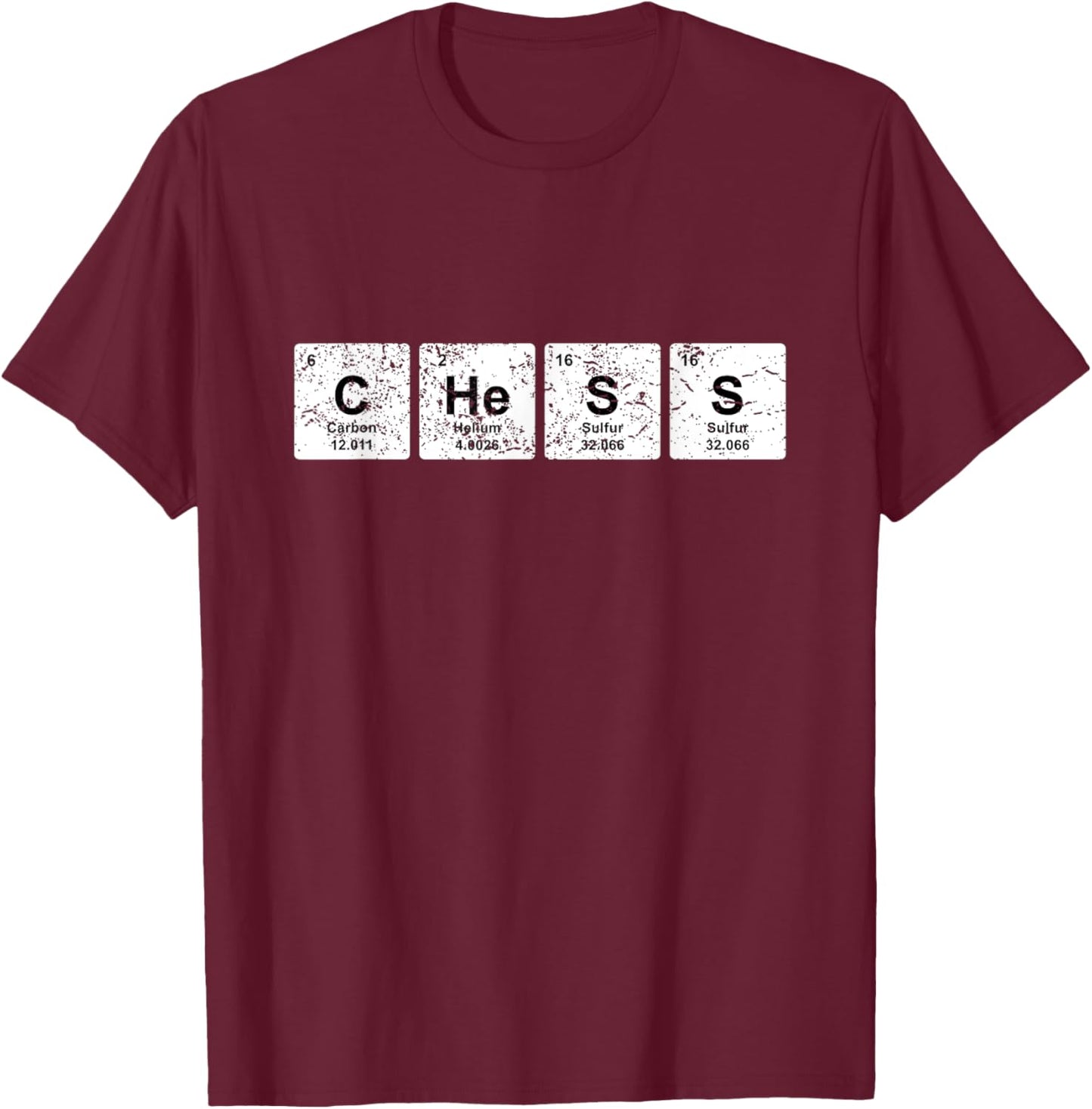 Funny Chess Chemical Elements Funny Chess Player T-Shirt - T-Shirt | Maroon