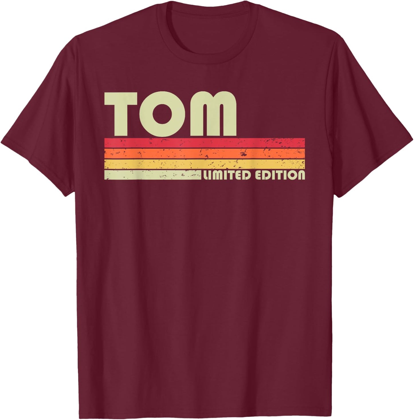 TOM Gift Name Personalized Funny Retro Vintage Birthday T-Shirt - T-Shirt | Maroon