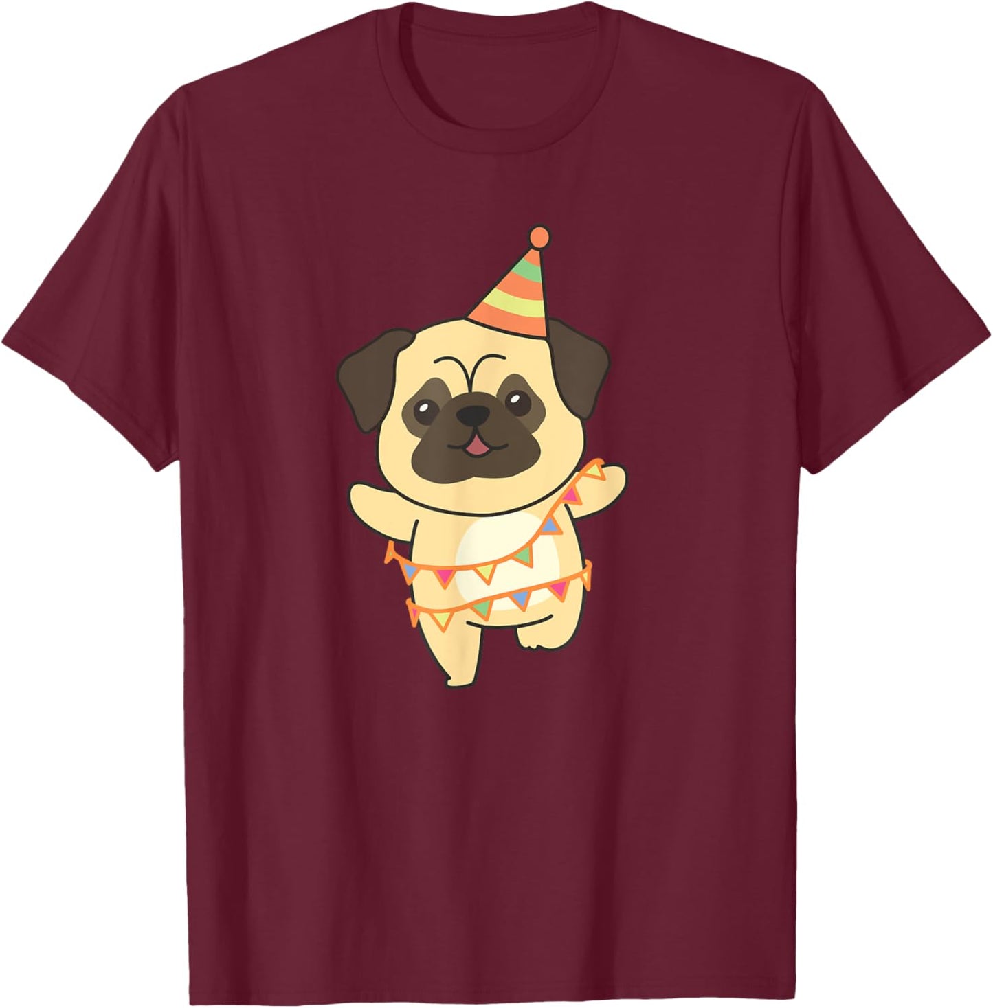 Birthday Pug For Children A Birthday Pug T-Shirt - T-Shirt | Maroon