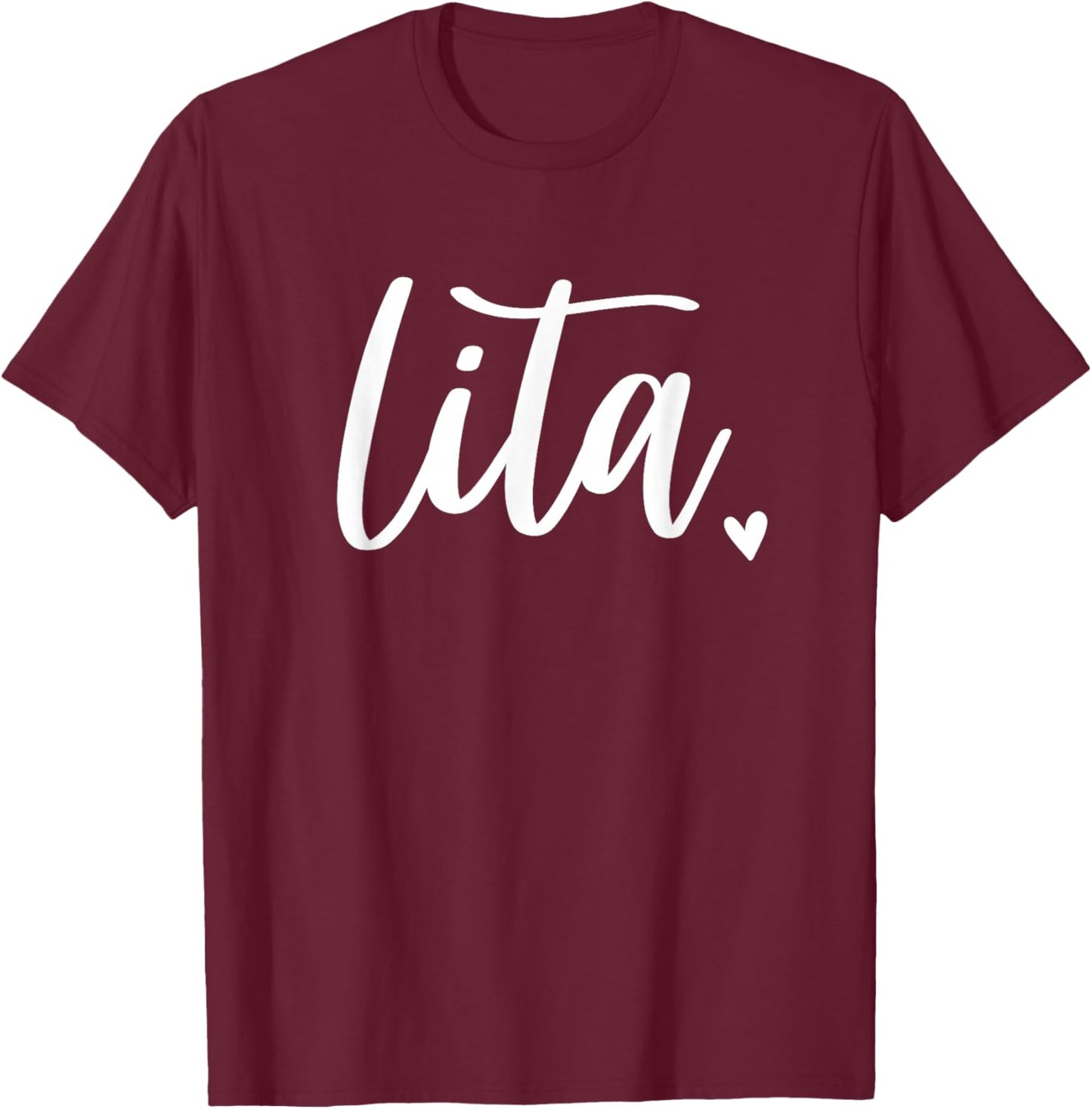 Lita Abuelita Cute Heart Abuela Spanish Grandma T-Shirt - T-Shirt | Maroon