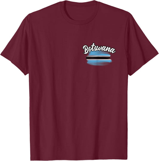 Botswana Flag Batswana Sounveirs African Vacation Africa T-Shirt - T-Shirt | Maroon