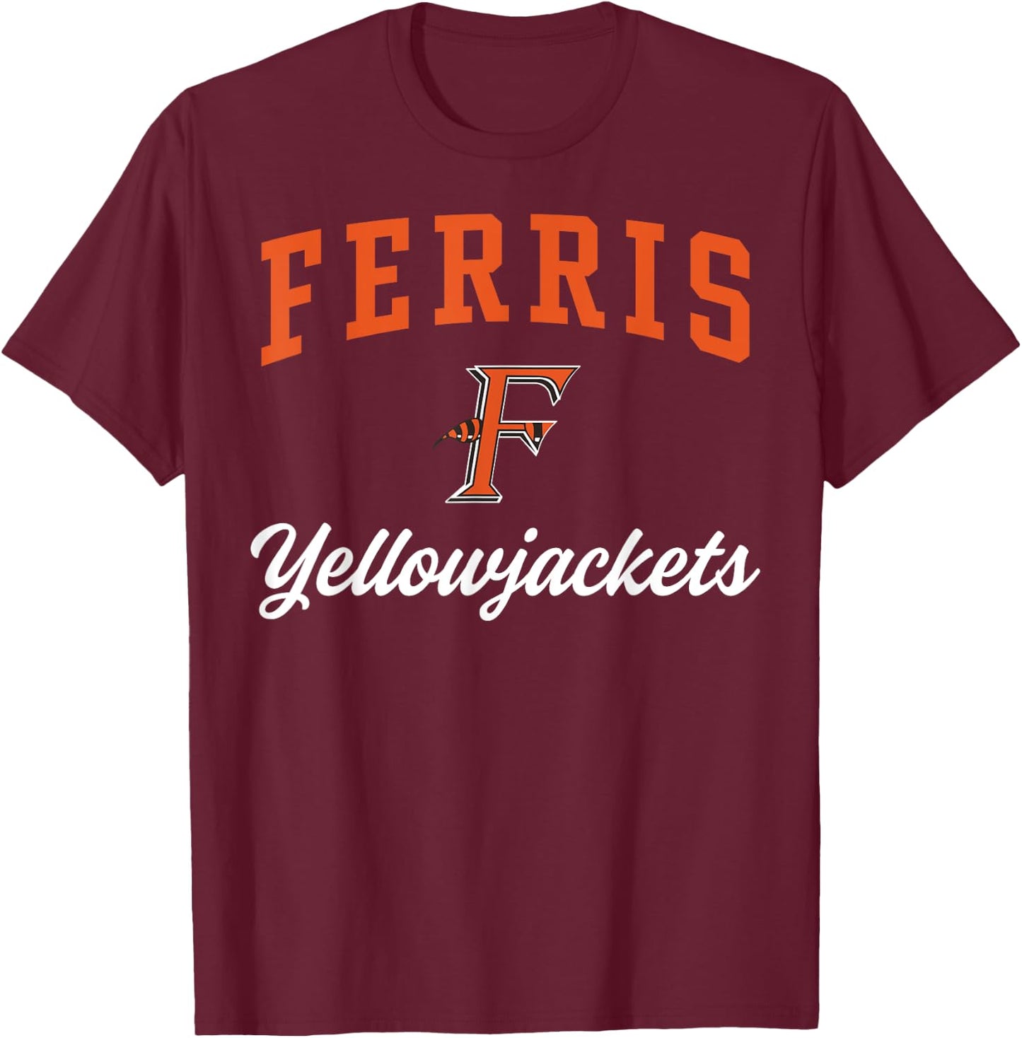 Ferris High School Yellowjackets C3 T-Shirt - T-Shirt | Maroon