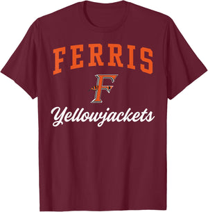 Ferris High School Yellowjackets C3 T-Shirt - T-Shirt | Maroon