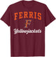 Ferris High School Yellowjackets C3 T-Shirt - T-Shirt | Maroon