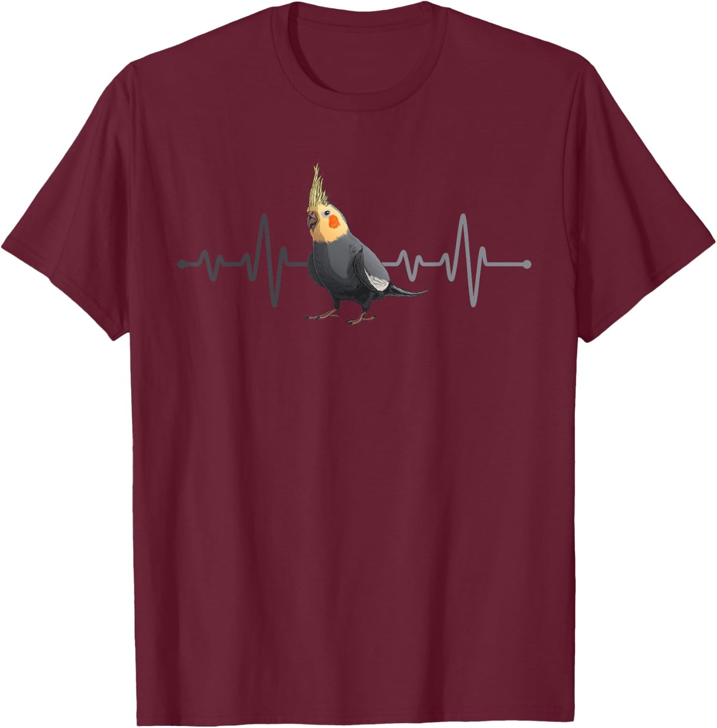 Cute Cockatiel Design Women Kids Parrot Bird Lover T-Shirt - T-Shirt | Maroon