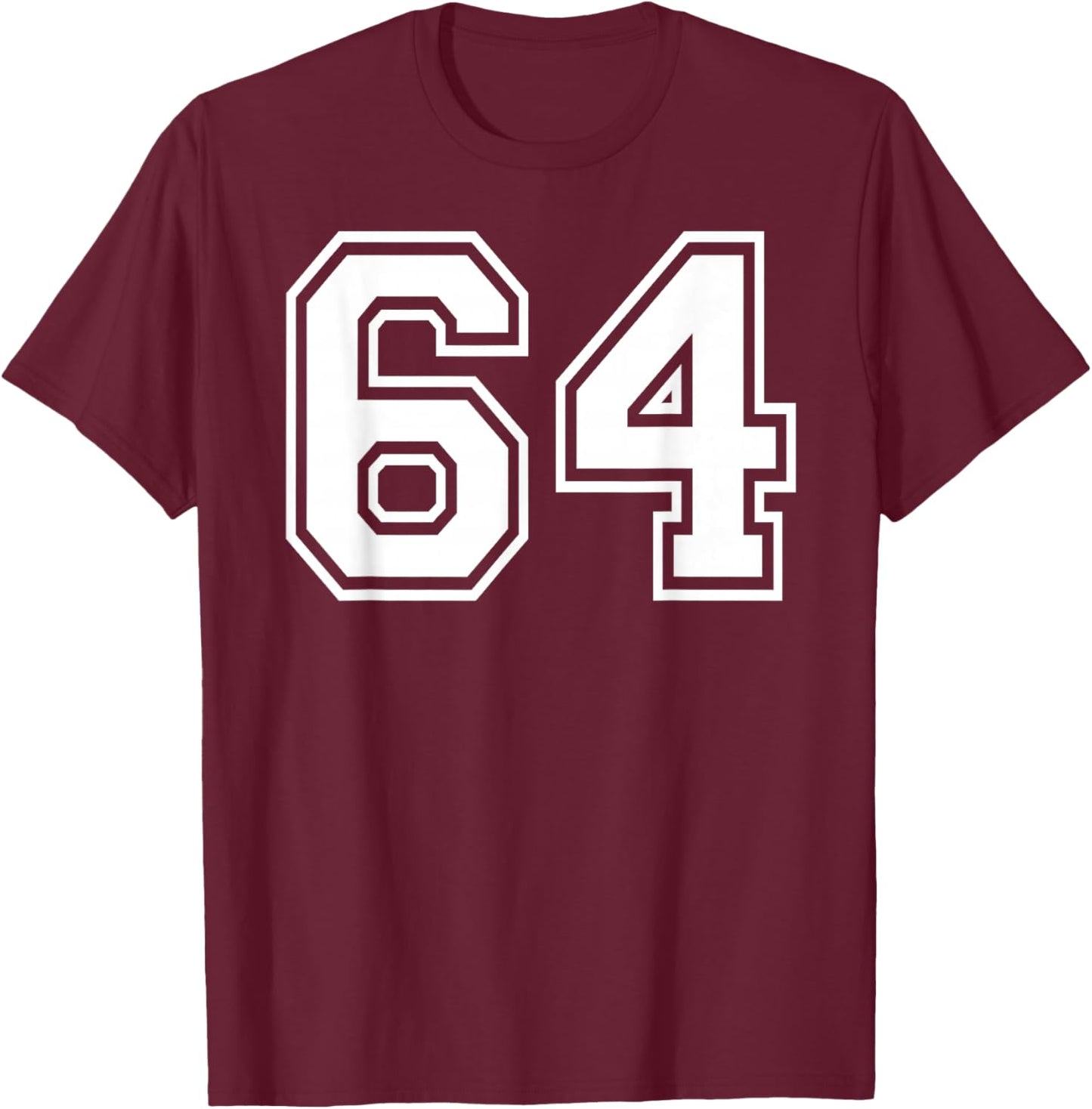 Sportgrafik mit der Zahl 64, Nummer 64, Teamsport, passend zum Gymnastik-Design T-Shirt - T-Shirt | Maroon