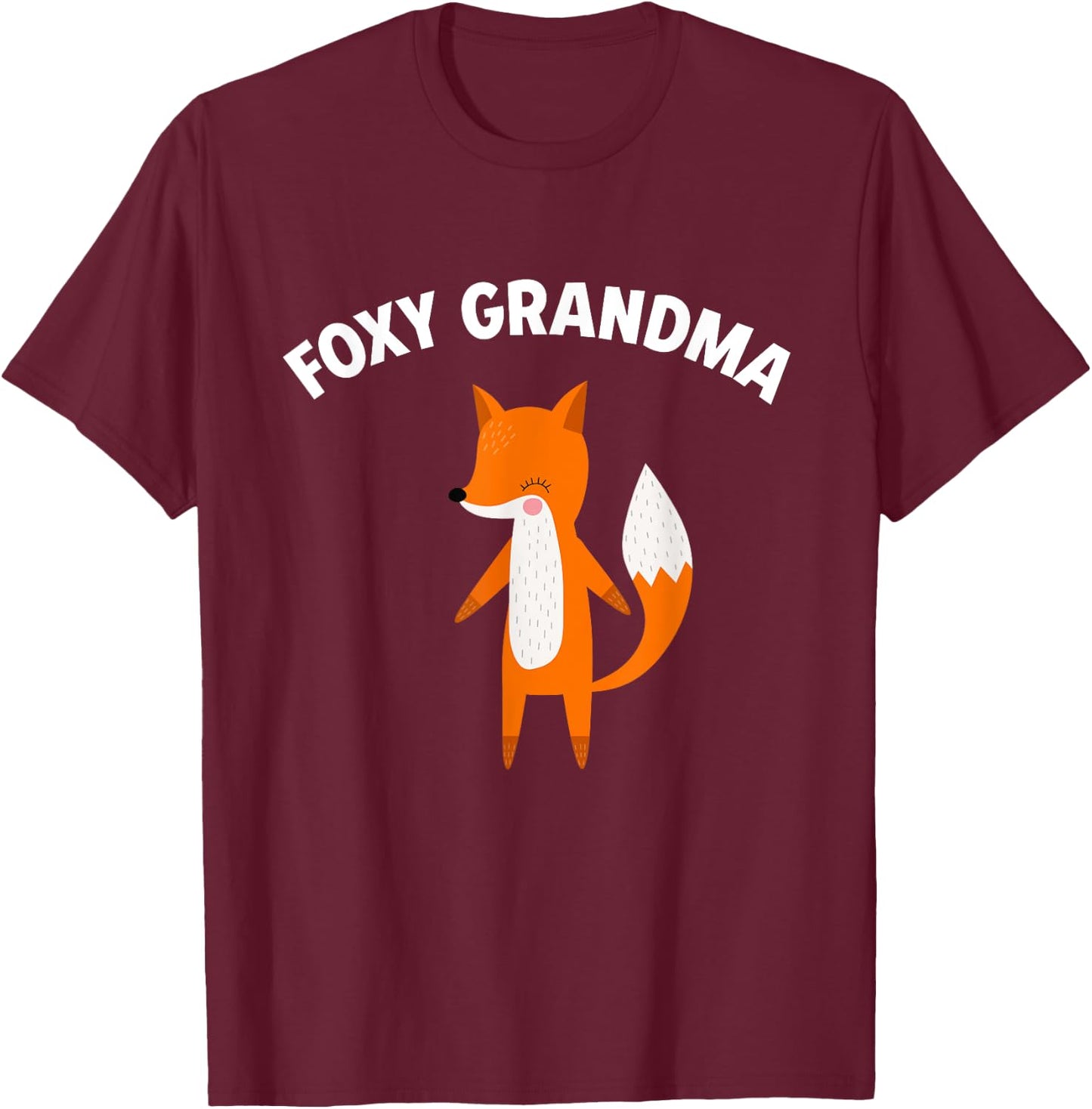 Foxy Grandma Funny Mother's Day Fox Pun Joke T-Shirt - T-Shirt | Maroon