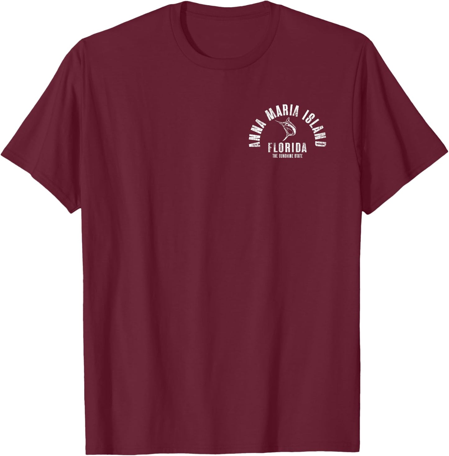 Anna Maria Island Florida Beach FL Retro Beach Front & Back T-Shirt - T-Shirt | Maroon
