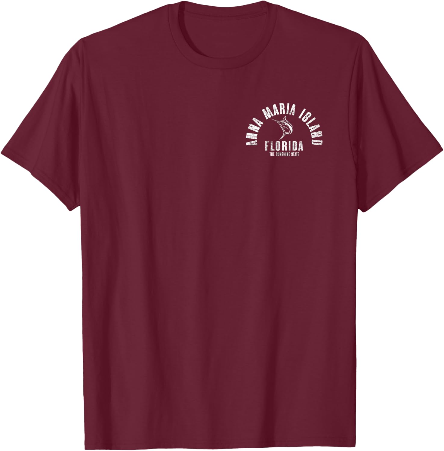 Anna Maria Island Florida Beach FL Retro Beach Front & Back T-Shirt - T-Shirt | Maroon