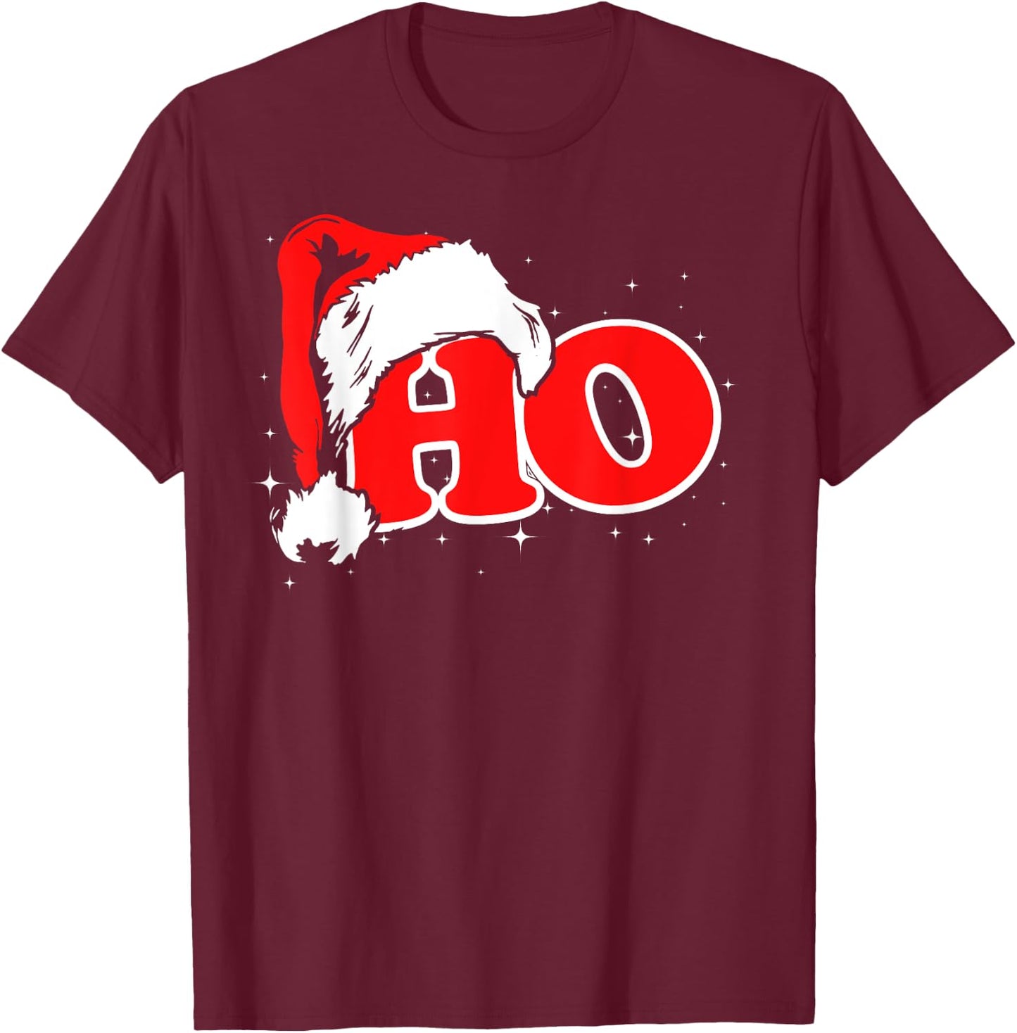 Funny, Retro, Ho, Christmas, Santa Where My Hos At, Group T-Shirt - T-Shirt | Maroon
