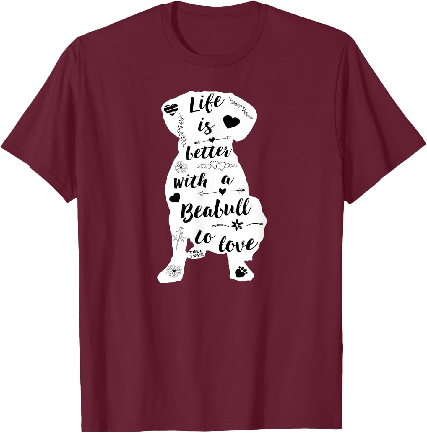 Beabull Shirt Design for Beabull Dog Lovers T-Shirt - T-Shirt | Maroon