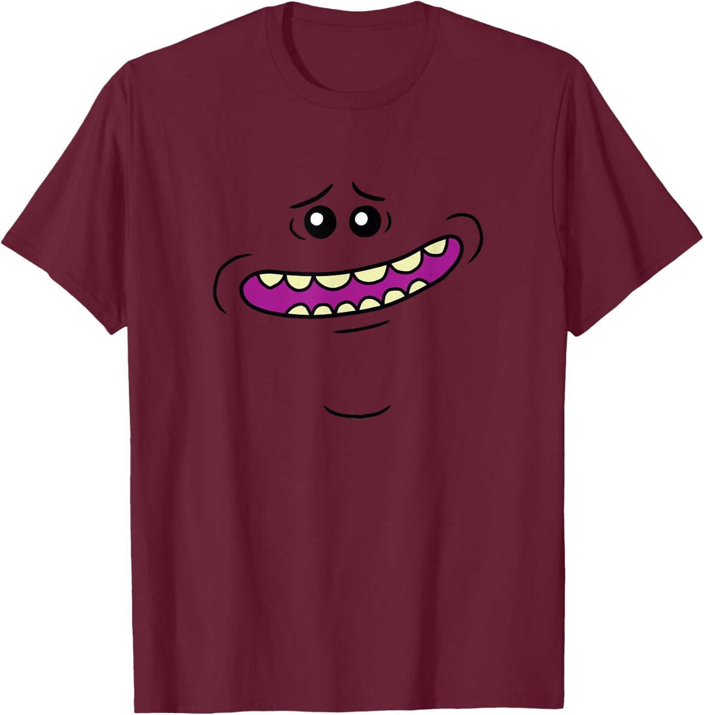 Rick and Morty Mr. Meeseeks Face Cartoon T-Shirt - T-Shirt | Maroon