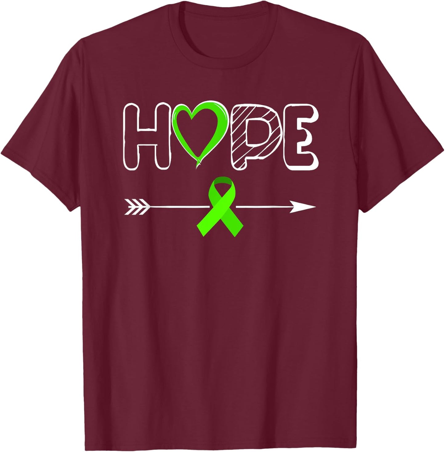 HOPE Products Lymphoma Products Ribbon Lymphoma Awareness T-Shirt - T-Shirt | Maroon