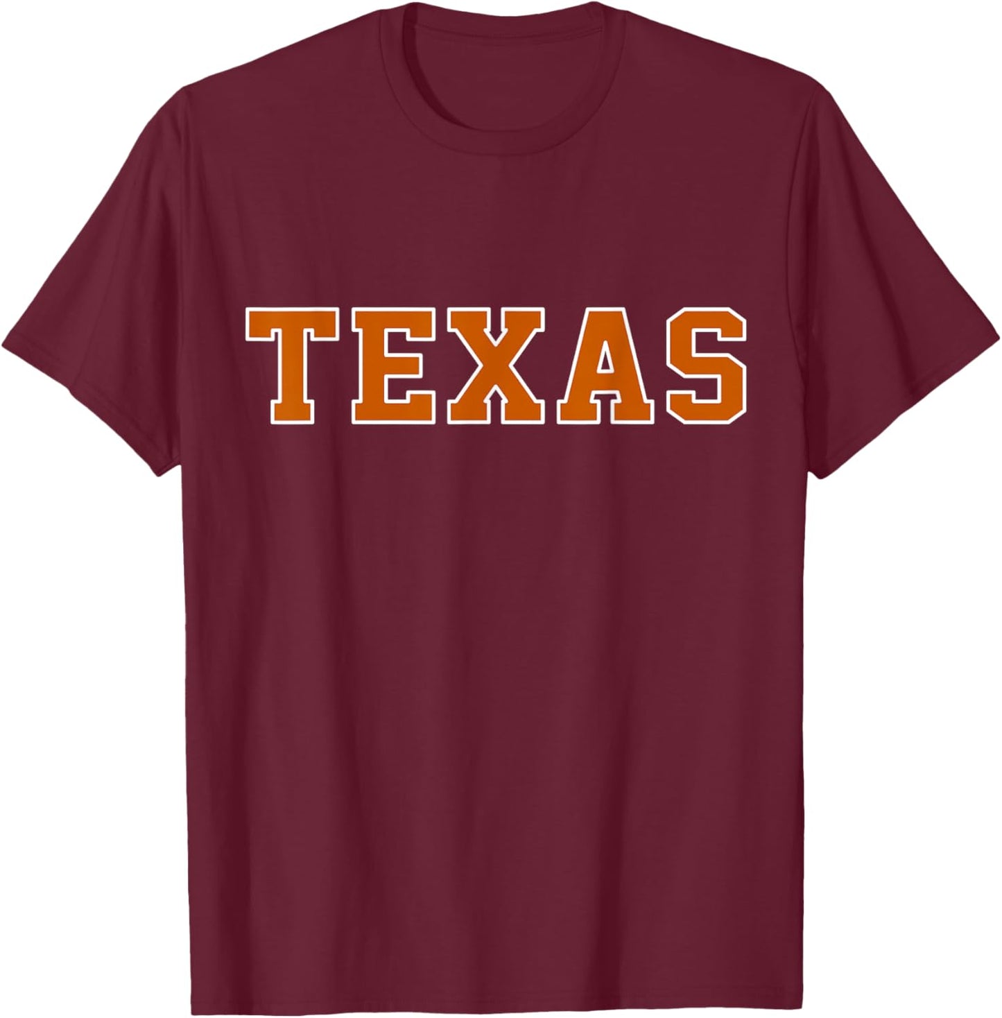 Vintage Texas Men Texas Women Retro Orange Gift T-Shirt - T-Shirt | Maroon