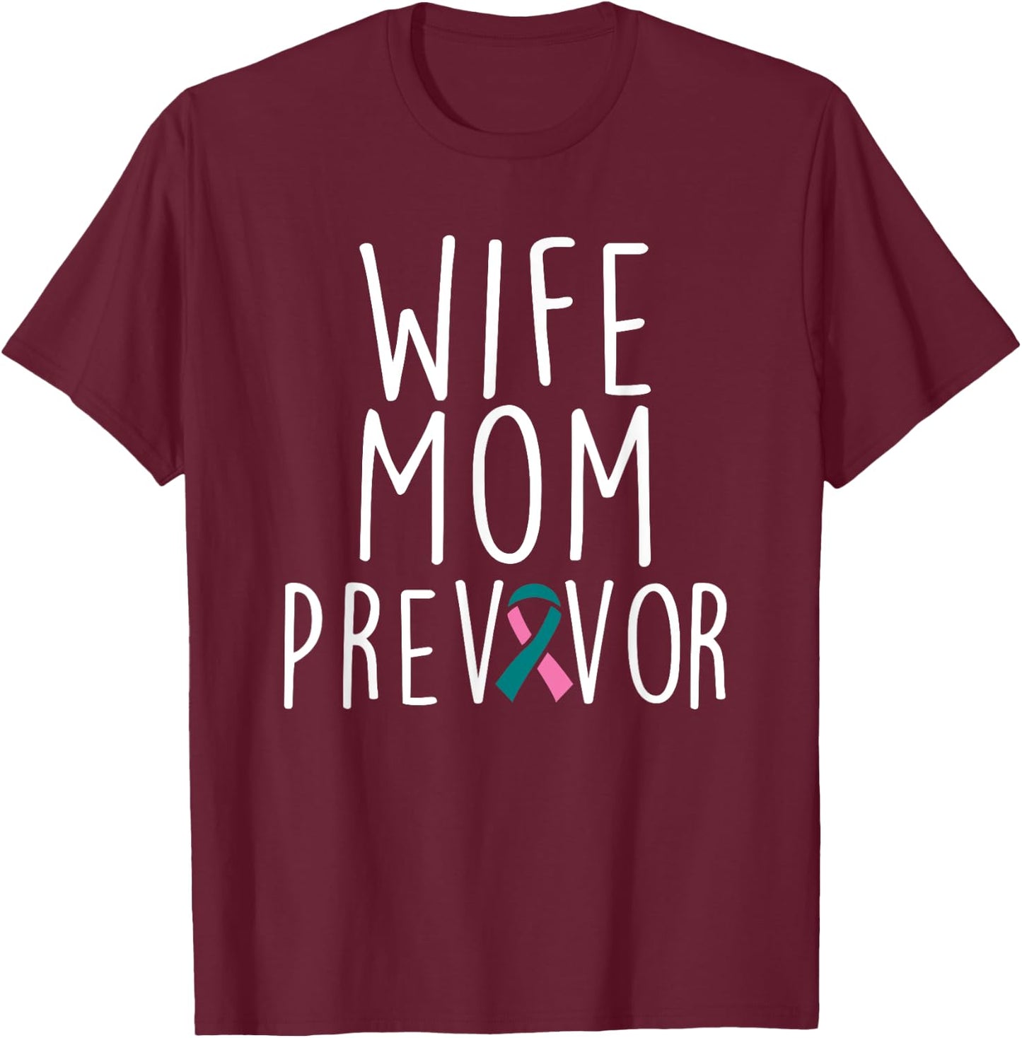 BRCA2 Breast Cancer Wife Mom Pink Ribbon Awareness Gift T-Shirt - T-Shirt | Maroon