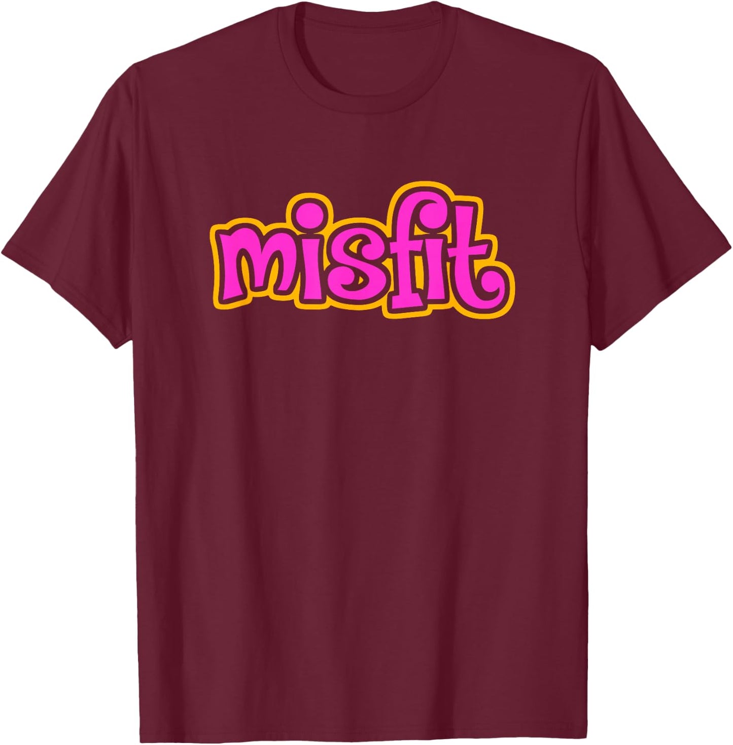 The Summer of Sugar Misfit Letter Print - Women's Adults Black Small Classic Fit Short Sleeve Summer Exercise and Fitness Casual T-Shirt - T-Shirt | Maroon