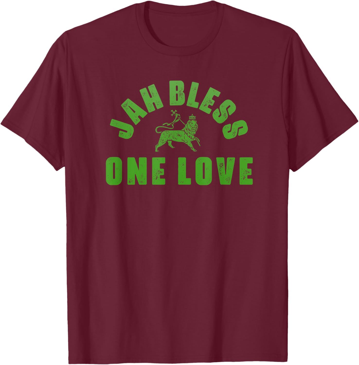 JAH BLESS 80s Roots Reggae Music Judah Lion Shirt T-Shirt - T-Shirt | Maroon