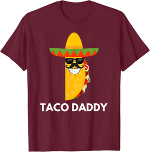 Taco Daddy Funny Dad & Father T-Shirt - T-Shirt | Maroon