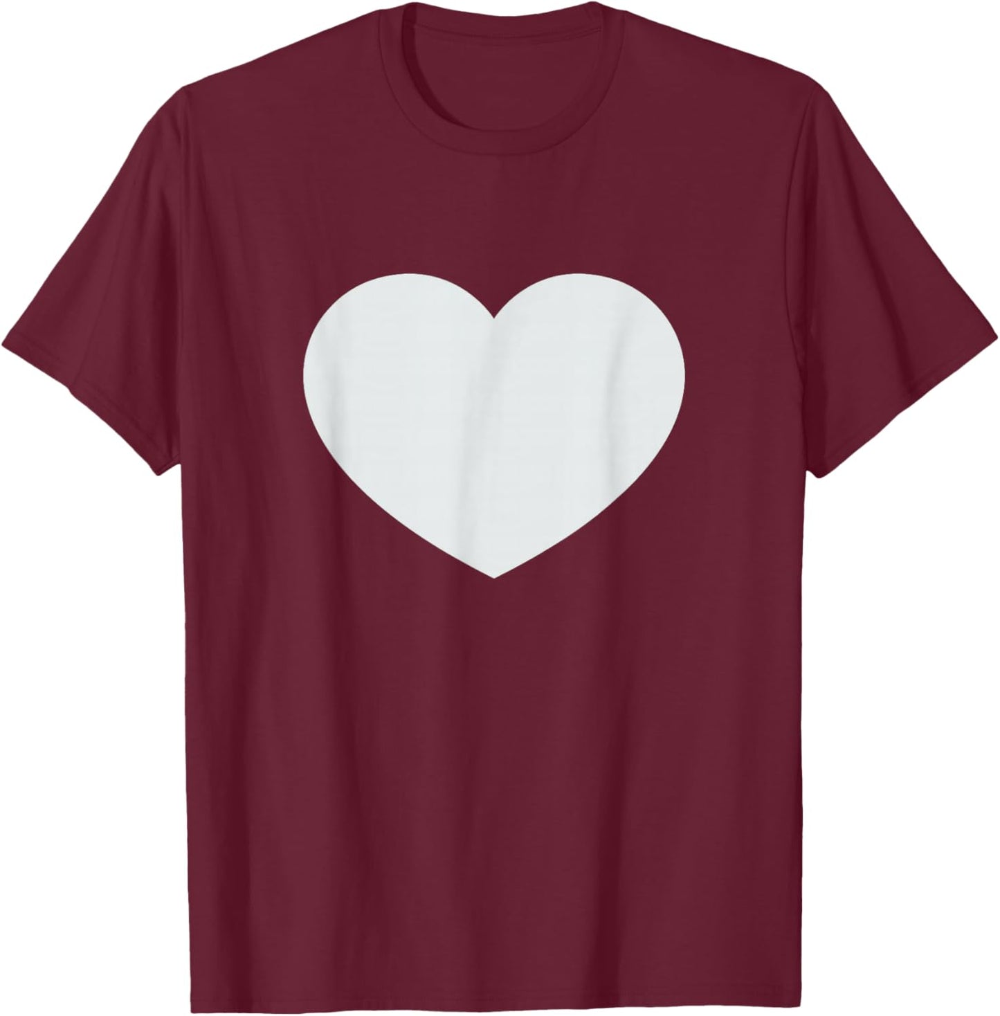 White Heart is The Symbol of Love for Valentines Day Holiday T-Shirt - T-Shirt | Maroon