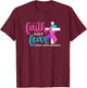 Thyroid Cancer Awareness Religious Christian Faith Over Fear T-Shirt - T-Shirt | Maroon
