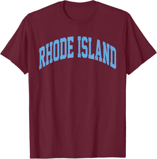 Retro Rhode Island Souvenir Classic Rhode Island Light Blue T-Shirt - T-Shirt | Maroon