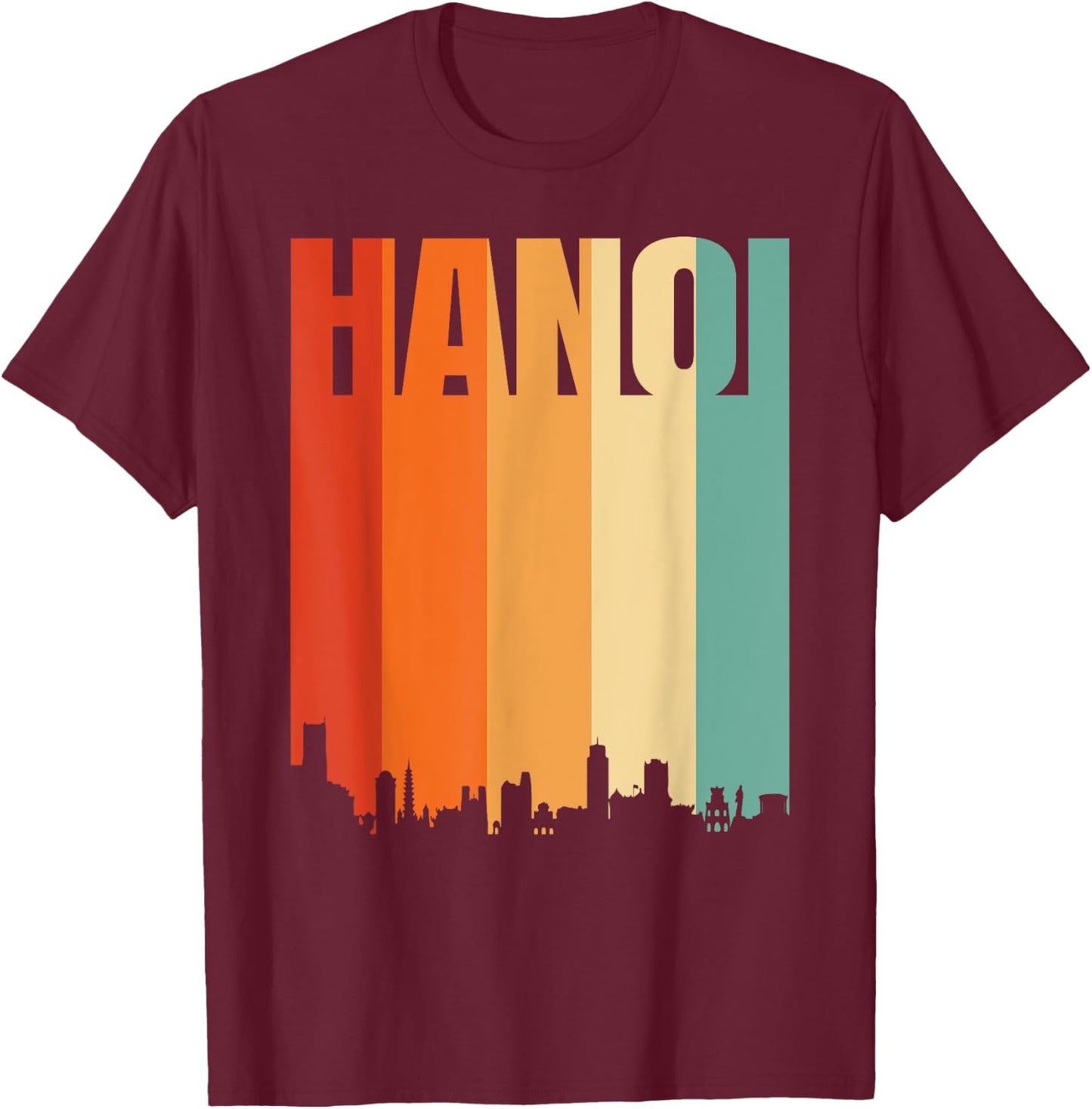 Hanoi Skyline T-Shirt - T-Shirt | Maroon