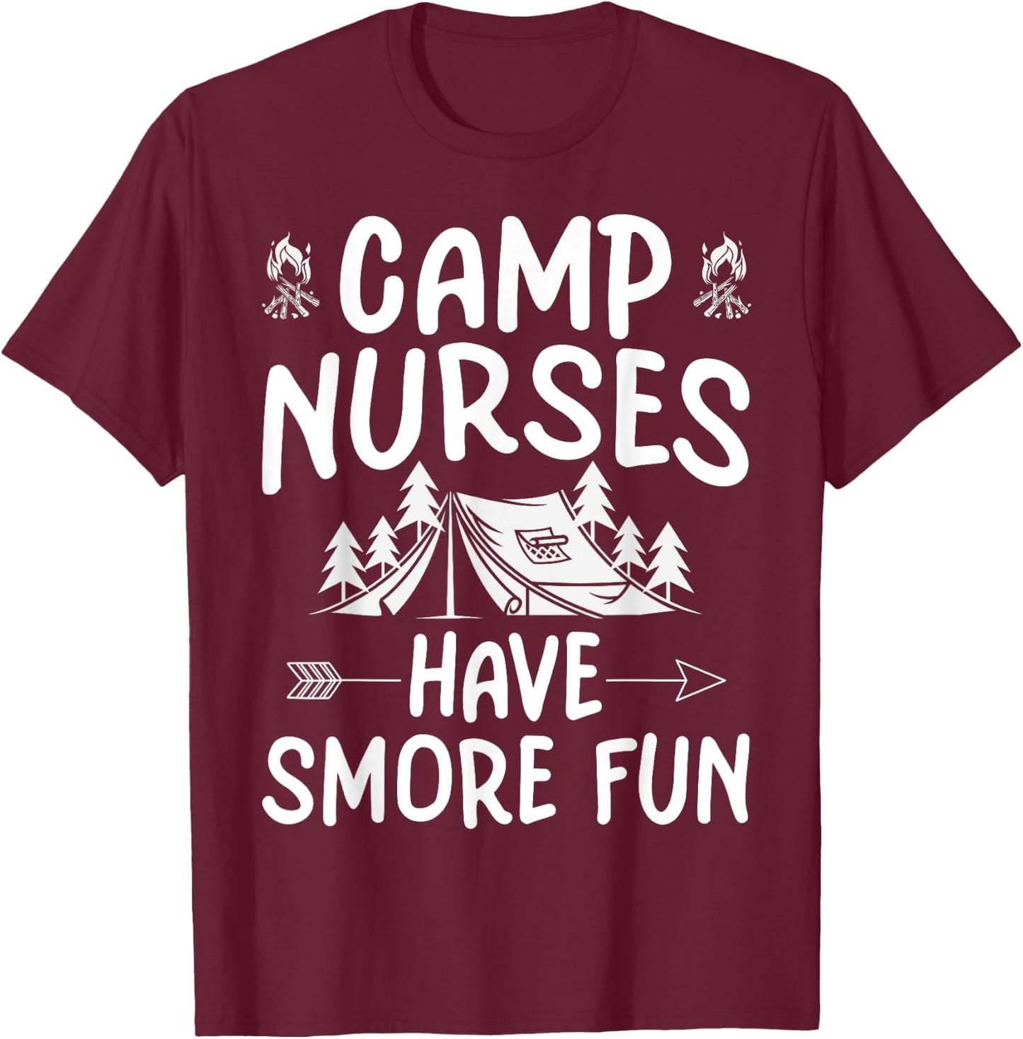 Camp Nurses Have Smore Fun Funny Summer Camp Nursing Men Women Kids T-Shirt - T-Shirt | Maroon