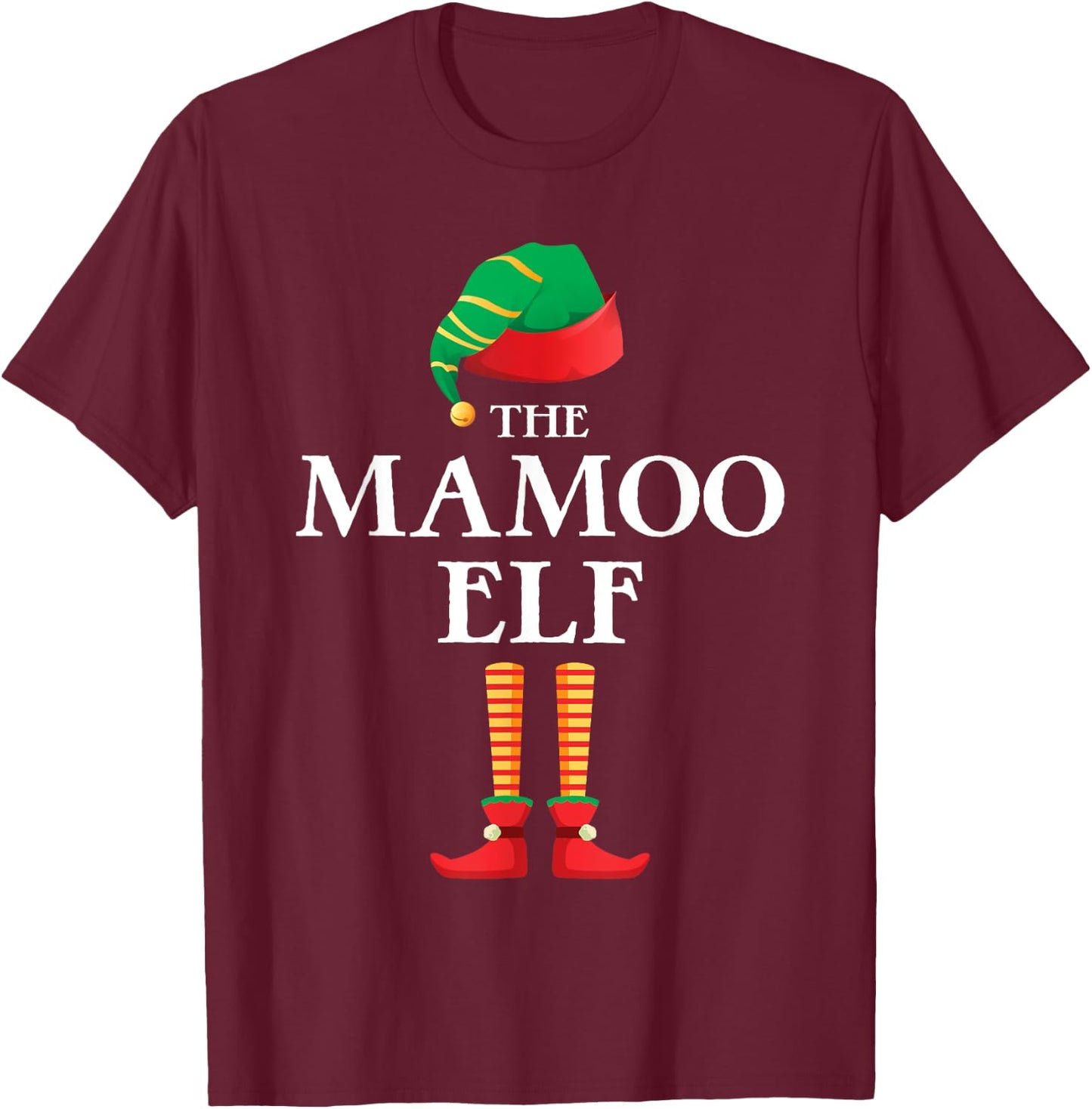 The Mamoo Elf Christmas Matching Family Funny Pajama Pj Xmas T-Shirt - T-Shirt | Maroon