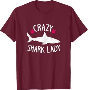 Shark Lady Week Of The Shark Wife Gift T-Shirt - T-Shirt | Maroon
