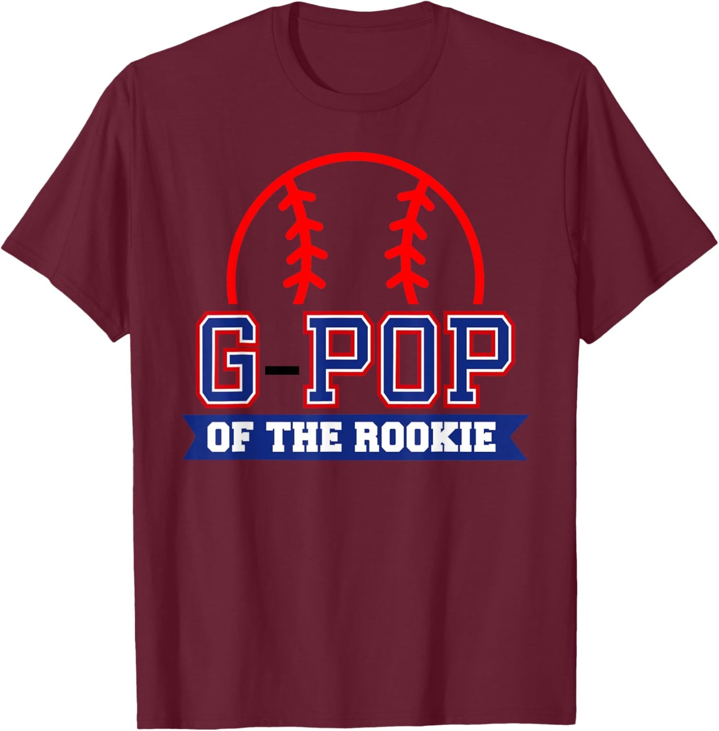 G-Pop of Rookie 1st Birthday Baseball Theme Matching Party T-Shirt - T-Shirt | Maroon