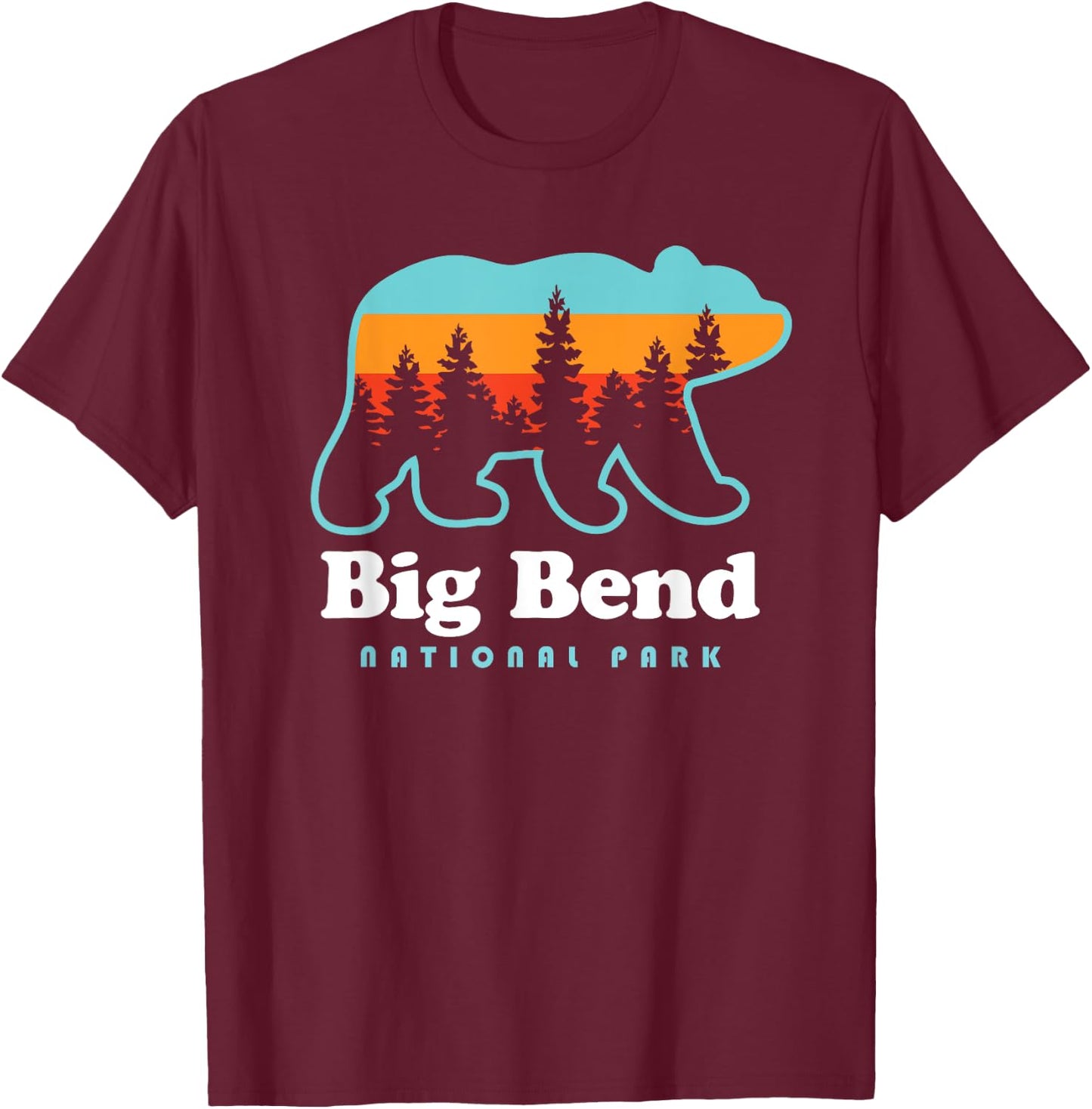 Big Bend National Park Camping Bear T-Shirt - T-Shirt | Maroon