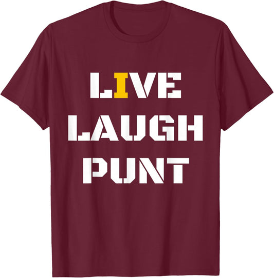 Live Laugh Punt For -Adults Black Small T-Shirt - T-Shirt | Maroon