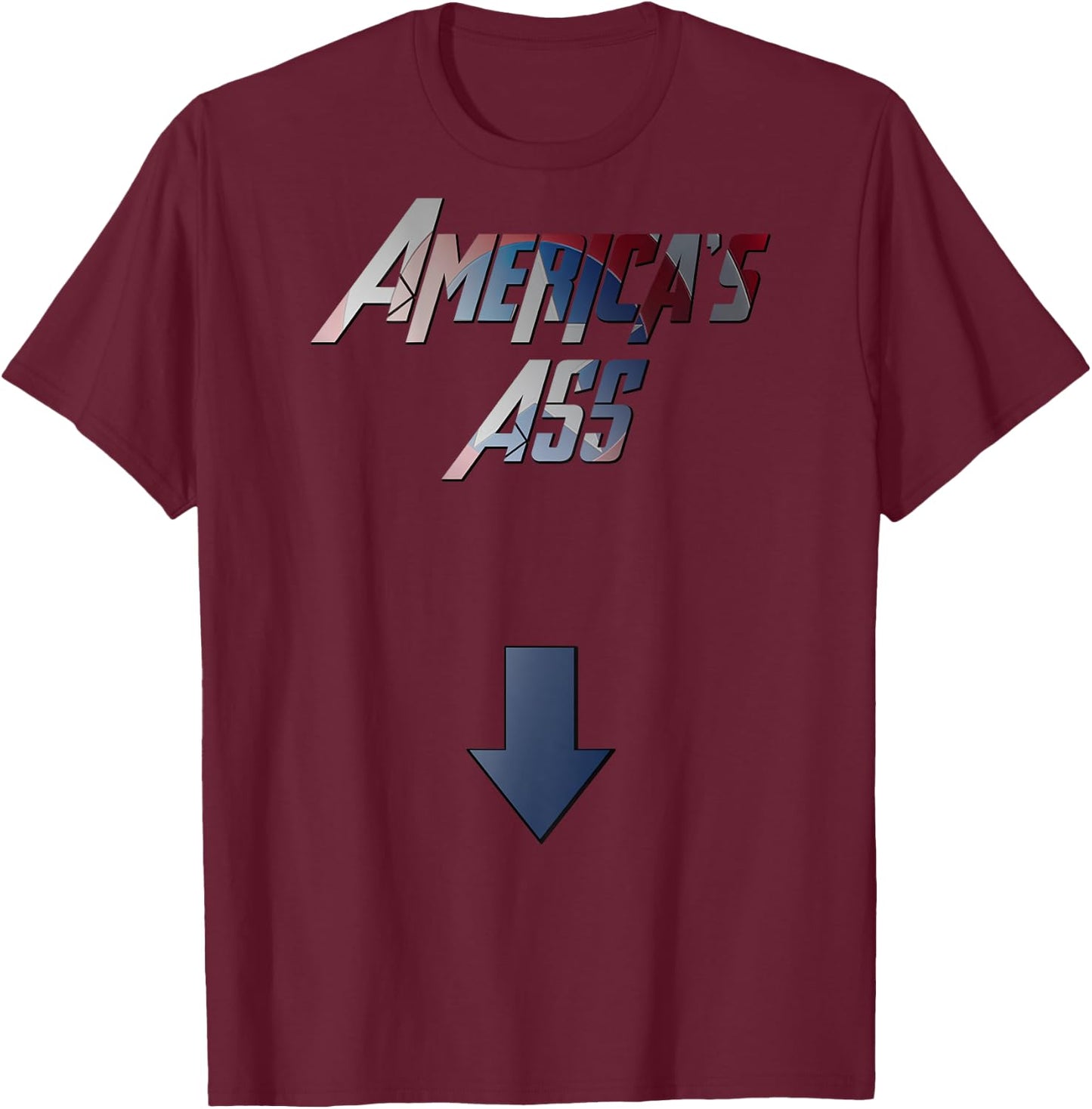 America's Ass Funny T-Shirt - T-Shirt | Maroon