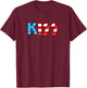 KISS child Classic KISS USA Logo T Shirt, Black, Small US T-Shirt - T-Shirt | Maroon