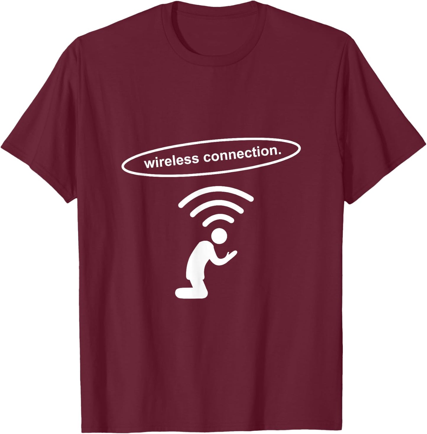 Prayer Wifi Shirt Wireless Connection God Allah T-Shirt - T-Shirt | Maroon