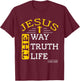 Religious Christian Bible Verse 14:6 Biblical Gospel T-Shirt - T-Shirt | Maroon