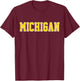 Vintage Michigan Men Michigan Women Retro Yellow T-Shirt - T-Shirt | Maroon