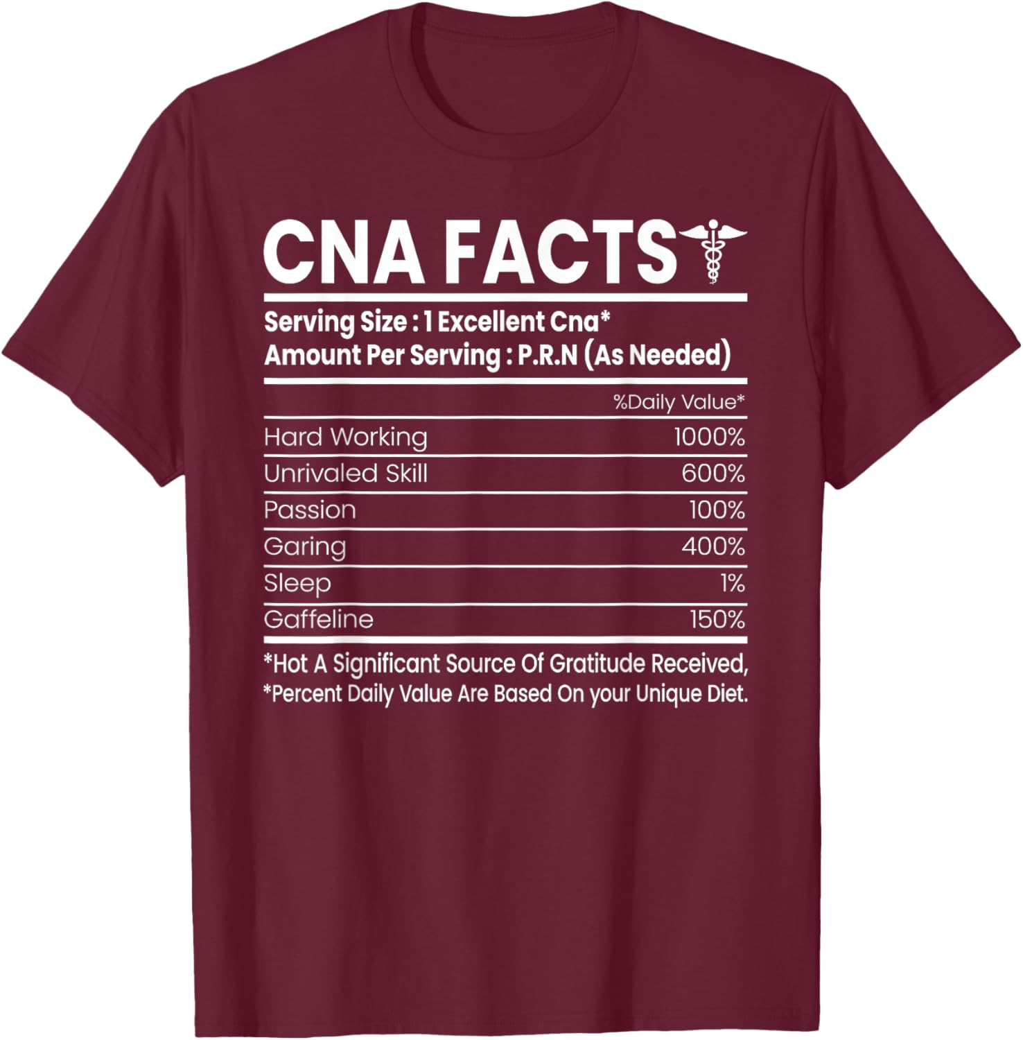CNA Facts - Funny Certified Nurse Assistant CNA T-Shirt - T-Shirt | Maroon