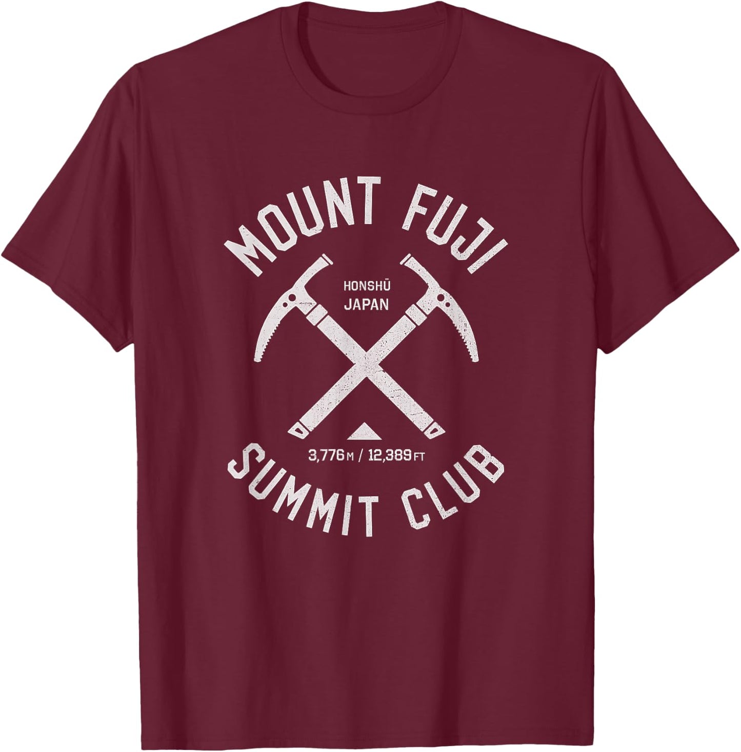 Mount Fuji Summit Club | I climbed Mt Fuji Japan Distressed T-Shirt - T-Shirt | Maroon