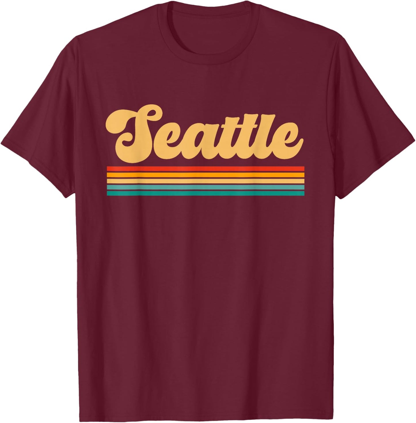 Retro Seattle Washington T-Shirt - T-Shirt | Maroon