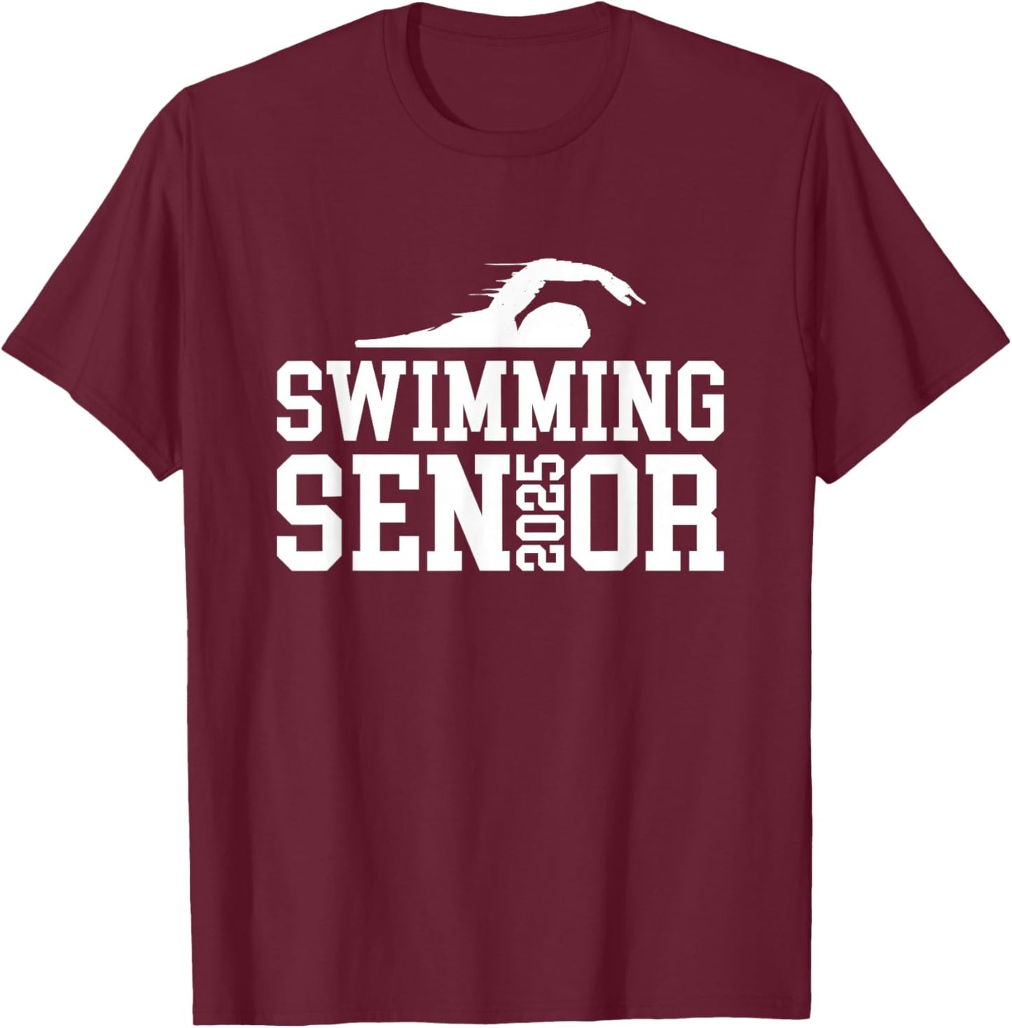 Class of 2025 Swimming Senior Night T-Shirt - T-Shirt | Maroon