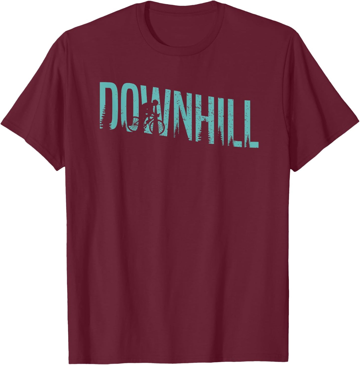 Down Hill Mountain Bike MTB Biking Bike Riding Cycling Biker T-Shirt - T-Shirt | Maroon