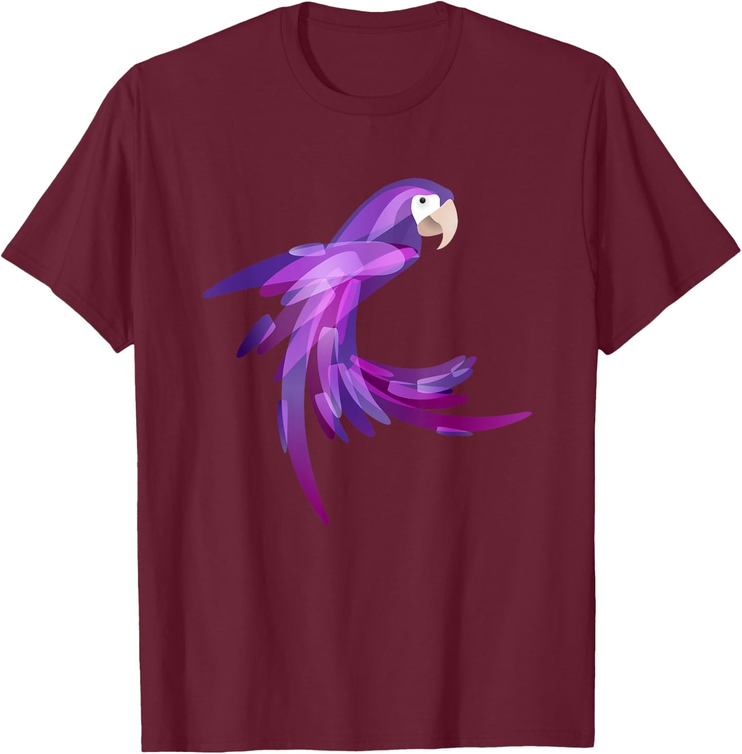 Cool Pretty Purple Parrot Art Bird Lover Gift Macaw T-Shirt - T-Shirt | Maroon