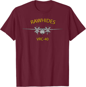 VRC-40 Rawhides C-2 Greyhound Airplane Squadron T-Shirt - T-Shirt | Maroon