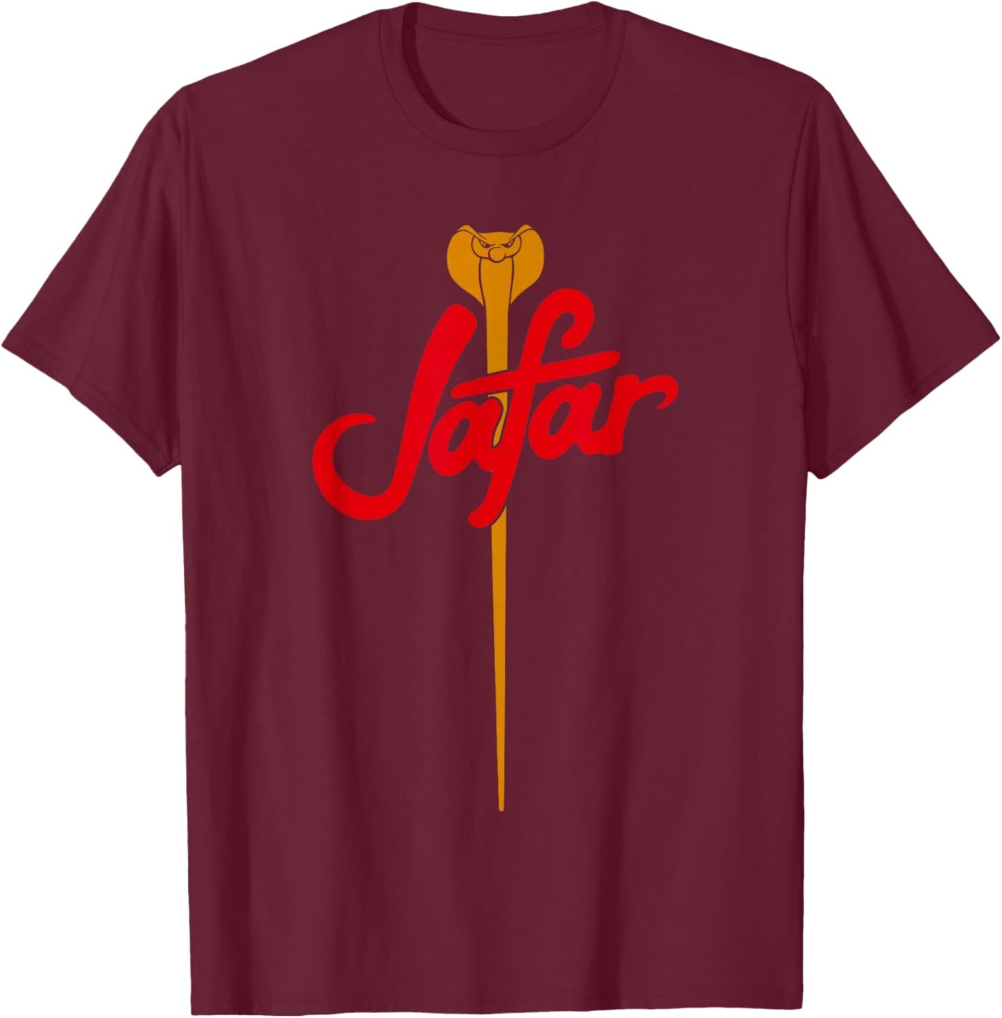 Disney Aladdin Vintage Eighties Jafar Villain Staff Logo T-Shirt - T-Shirt | Maroon