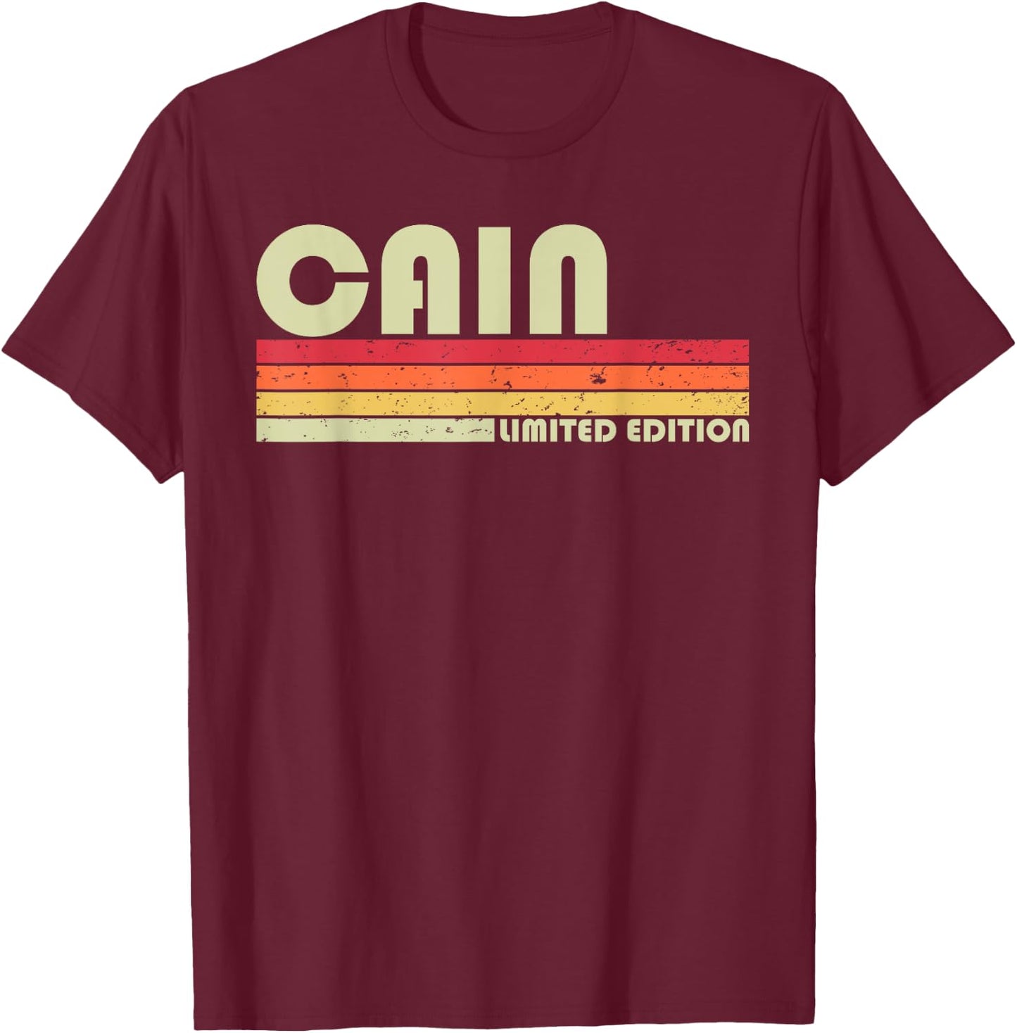 CAIN Gift Name Personalized Funny Retro Vintage Birthday T-Shirt - T-Shirt | Maroon